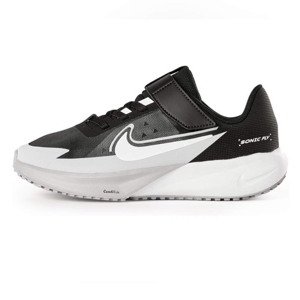 NWT - Nike - Kids Sonic Fly Pre-School Running Shoes - Black & White - Size: 13C
